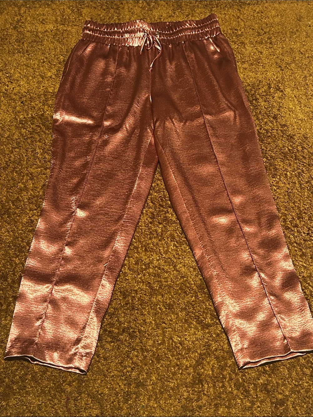 cinq a sept Rose Gold Metallic Jogger Pants
